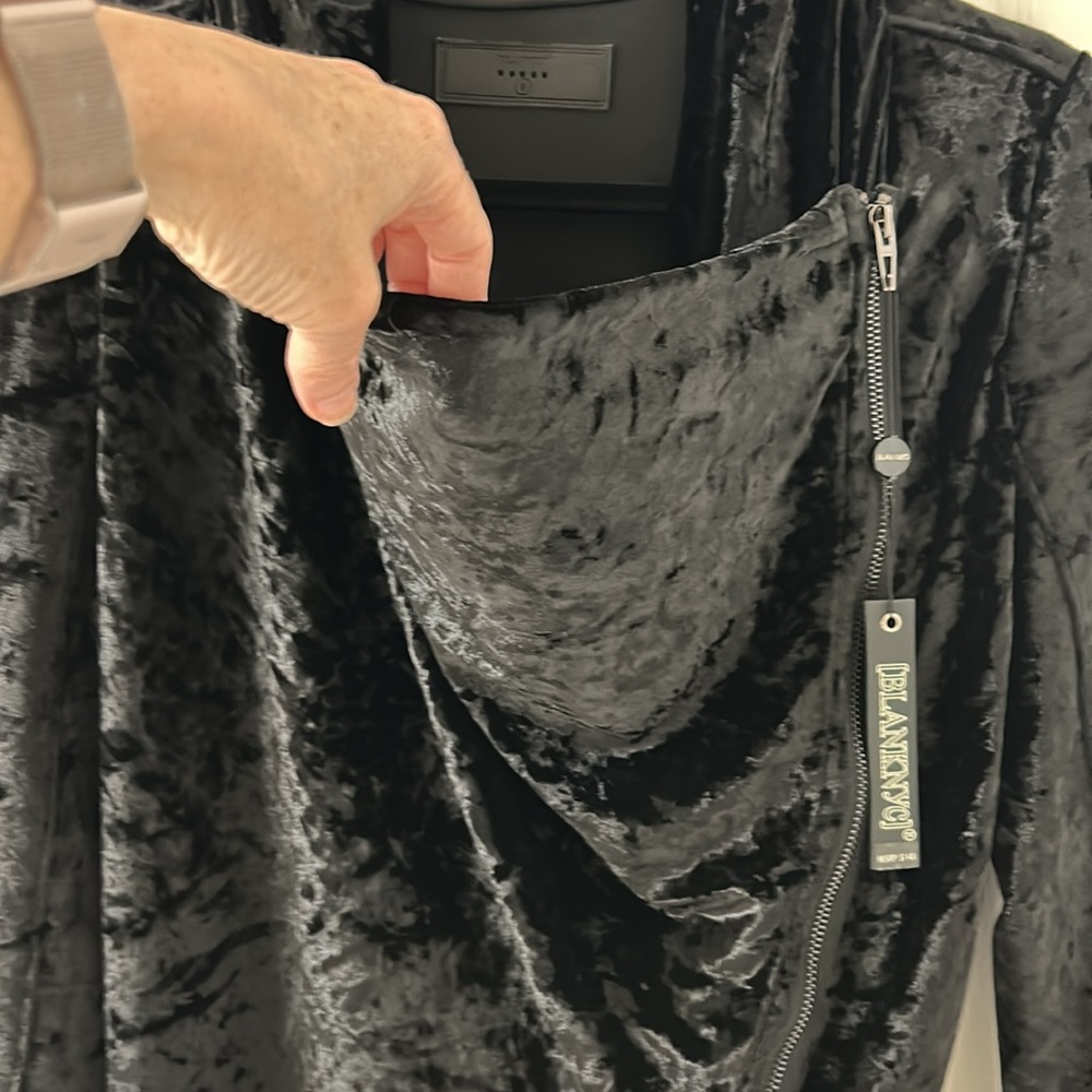 Anthro Blank NYC Crushed Velvet Drape Moto Jacket NWT - Picture 2 of 11